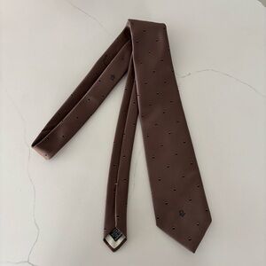 Christian Dior Vintage Patterned Brown Tie